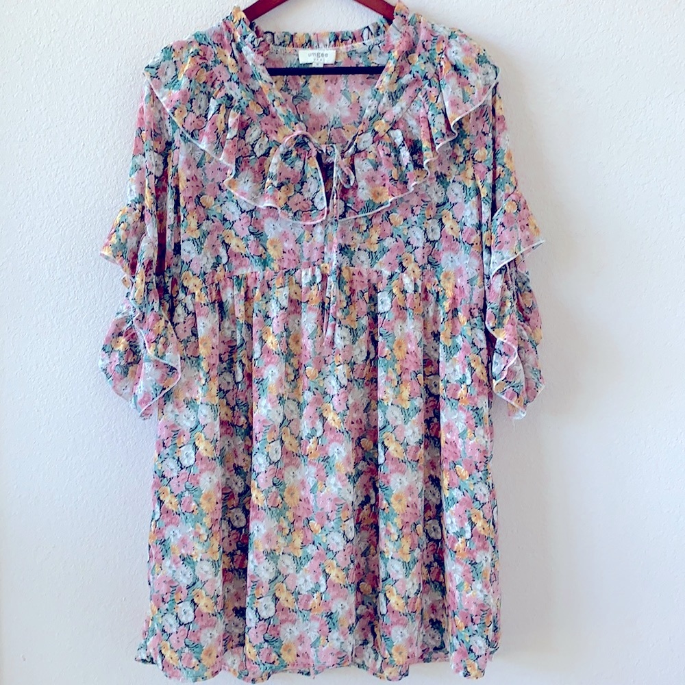 Umgee babydoll boho floral dress size M
